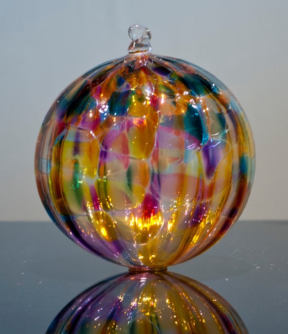 Flower Garden Color Mix Hand N Glass Ornament