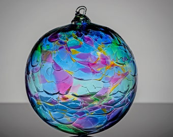 Blauwe Multi Color Mix, geblazen glazen ornament