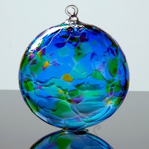 Blue Multi Color Mix, Blown Glass Ornament image 3