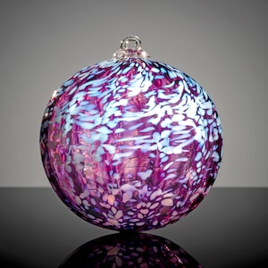 Midnight Flurries, Hand Blown Glass Ornament