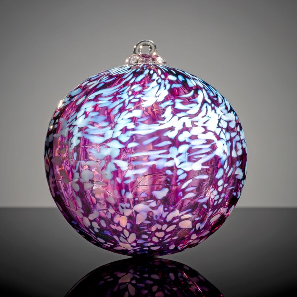 Midnight Flurries, Hand Blown Glass Ornament