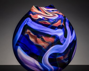 Blue Peacock Lollipop #710 -  Larry Vase