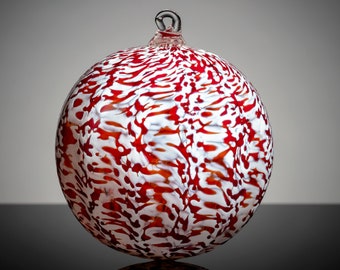 Red Static, Hand Blown Glass Ornament