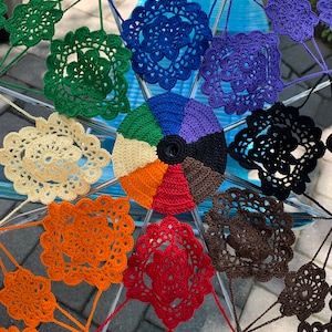 LGBTQ-POC Rainbow Umbrella Crochet Technique One of a Kind