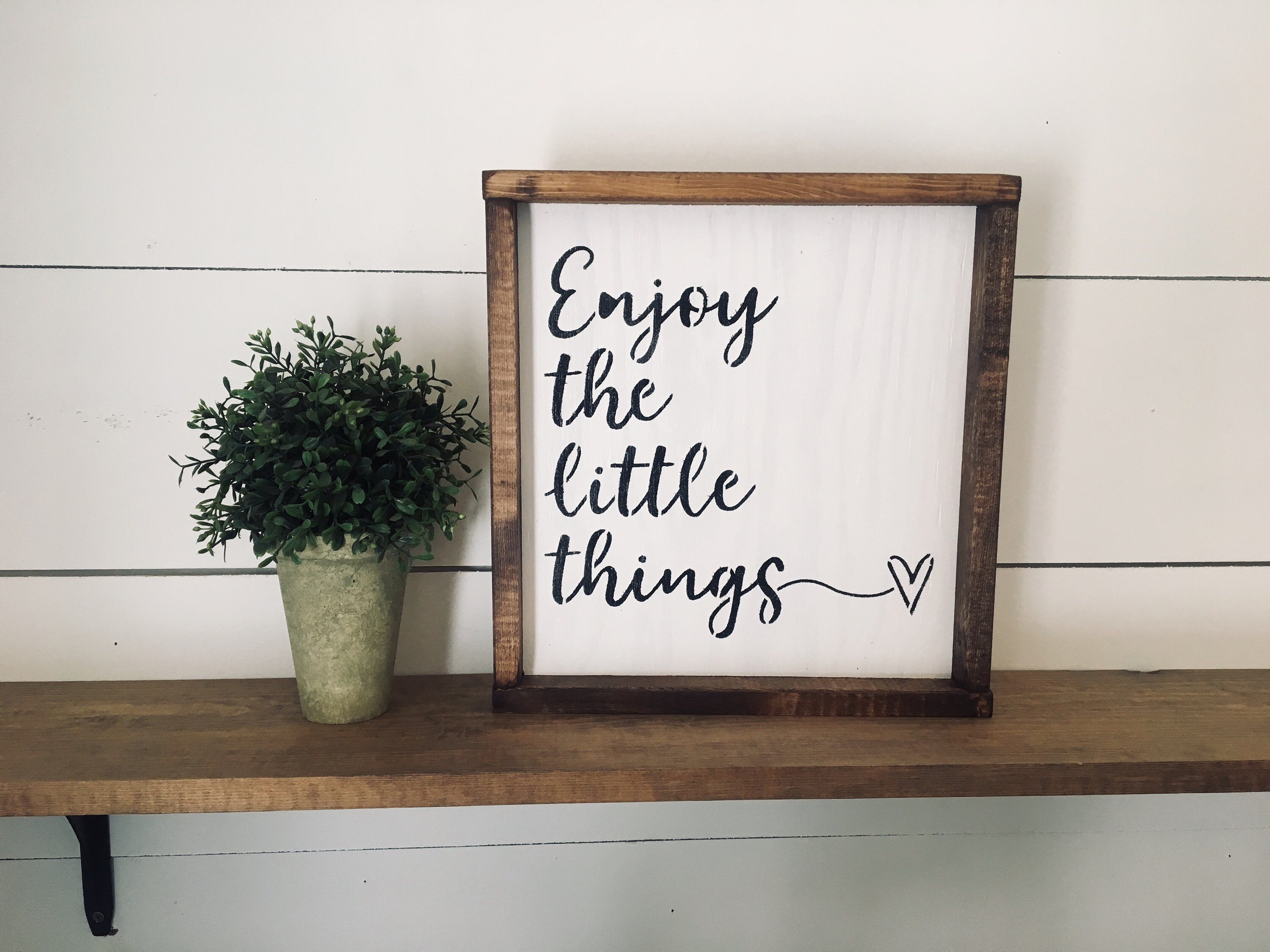 Enjoy the little things sign farmhouse decor | Etsy