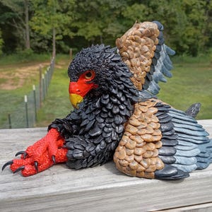 Bateleur Hyena Gryphon OOAK Handmade Sculpture