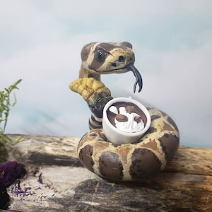 Snakes, OOAK, Rattlesnake, Snake Art, Animal Decor, Snake Sculpture, Hot Chocolate