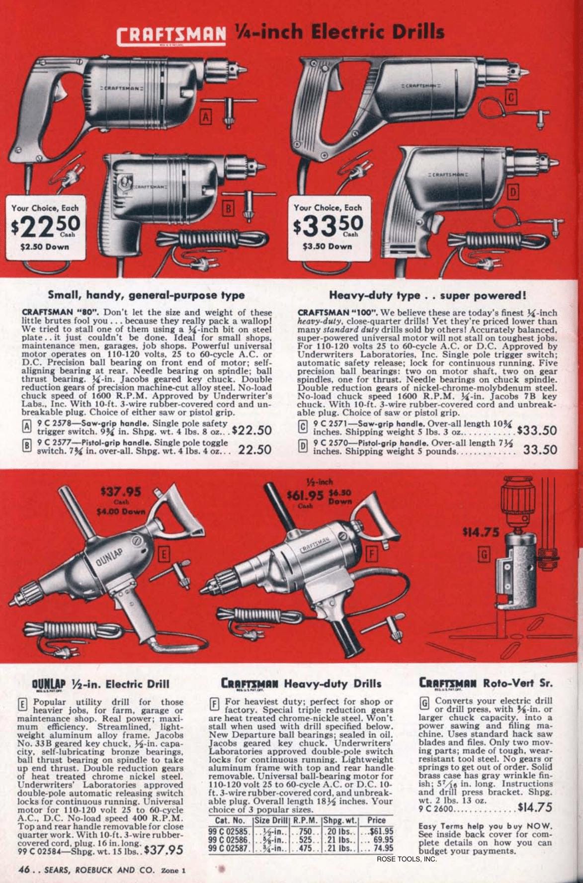 1949 Sears Craftsman Mechanics Tools Catalog Digital PDF Copy