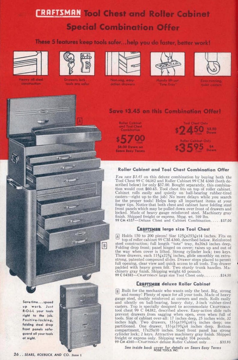 1949 Sears Craftsman Mechanics Tools Catalog Digital PDF Copy