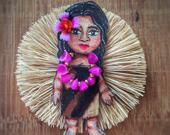 Pinza de pelo del cuero Menehune chica