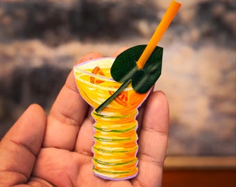 Broche de cóctel de buceador de perlas