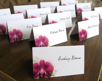 Purple Passion Orchid Destination Beach Wedding Place Table Card - Customize