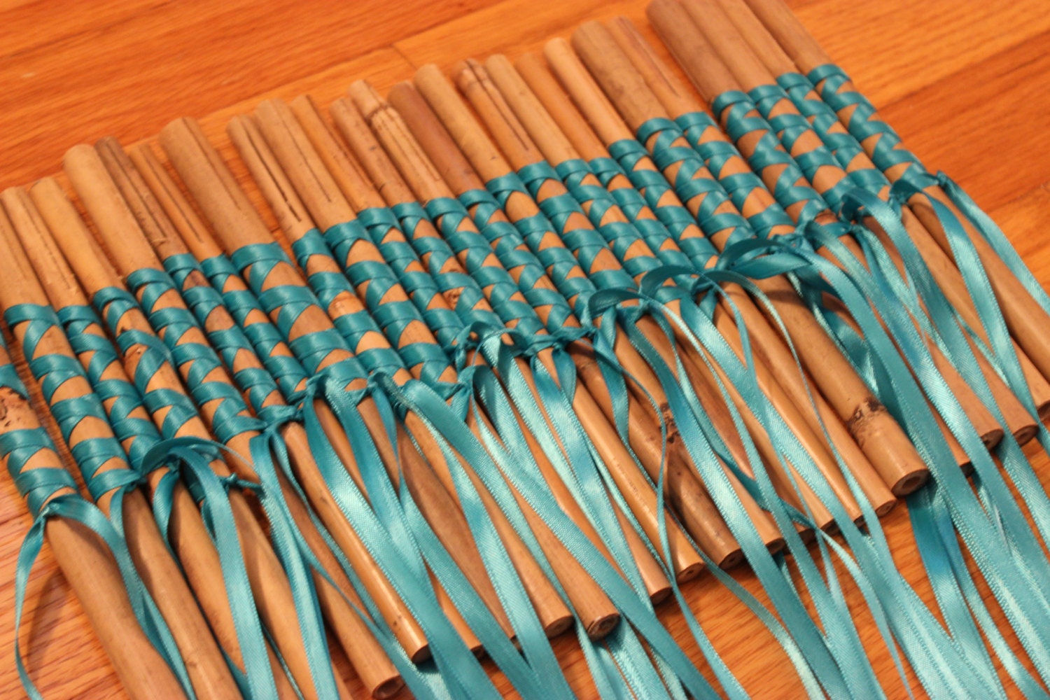 Handcut Wedding Fan Handles Hand Wrapped Ribbon Your Choice of Color Etsy