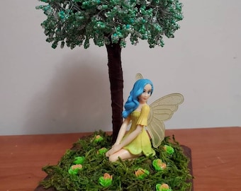 Beaded tree with fairy