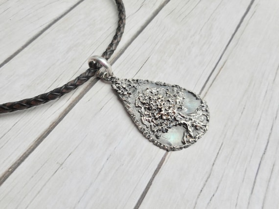 Echt zilveren levensboom hanger halsketting boom des levens antiek zilver handgemaakte sieraad kunstwerk sieraden fijn uniek cadeau OOAK