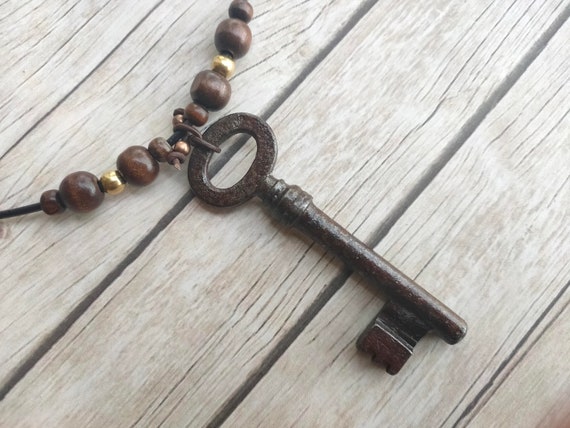 Vintage Skeleton Key Necklace Gothic Steampunk Style Handmade  