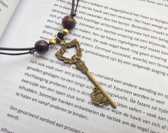 Szkieletowy klucz biegacza wisiorek skórzany naszyjnik moda gotycka styl steampunk stylowa ręcznie robiona biżuteria wyjątkowa biżuteria na prezenty dla niej