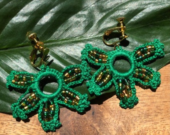 Boucles d’oreilles en crochet de cactus