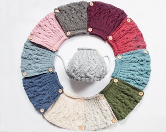 Teekannenwärmer, verschiedene handgestrickte Teewärmer, Woll-Teewärmer, Vintage-Teewärmer, Retro-Teewärmer, Geschenk für Teeliebhaber