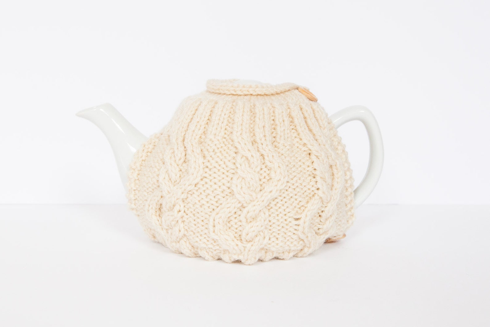 Cream hand knit tea cosy Teapot cosy Wool tea cosy Etsy