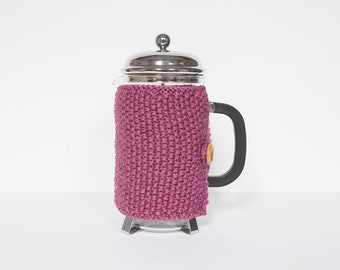 Berry Knit French Press / Cafetière Cosy: Acrylic Coffee Warmer
