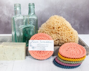 Reusable Face Scrubbies, Eco Friendly cleansing pads - Zero Waste - Pack of 5 - AUTUMN