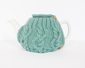 Teal a mano tejer té acogedor - tetera acogedora - té de lana acogedora - cubierta de tetera y calentador - té vintage acogedor - té retro acogedor - regalo del amante del té