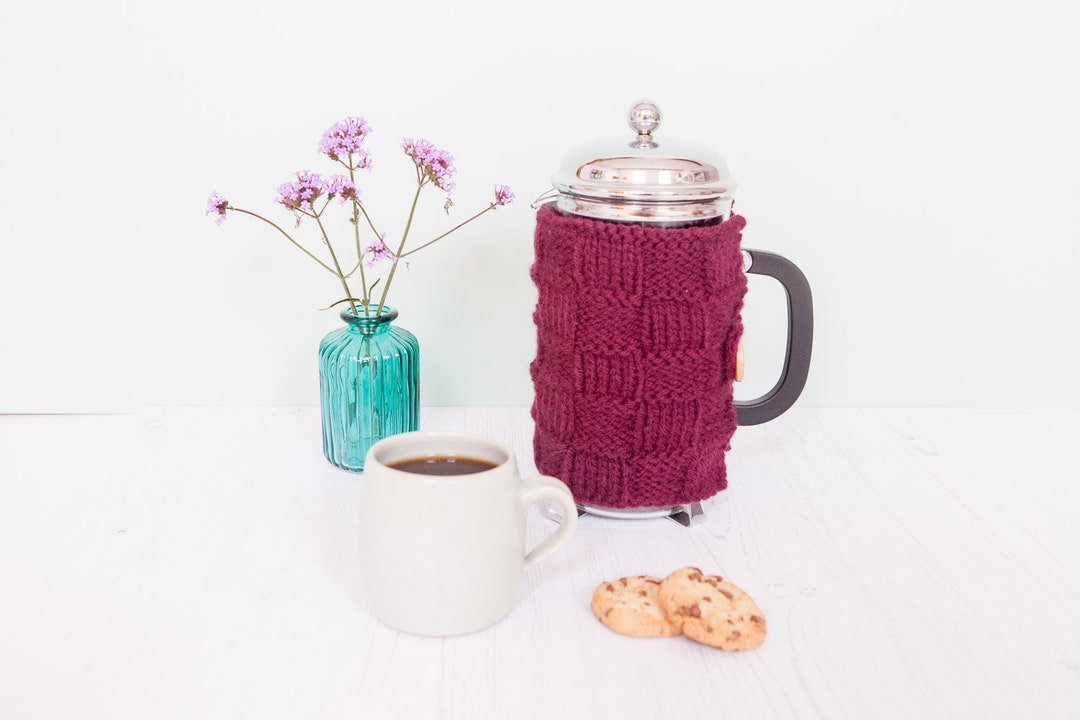 Plum Knit Coffee Cosy Cafetiere Cosy Coffee Jug Warmer French Press