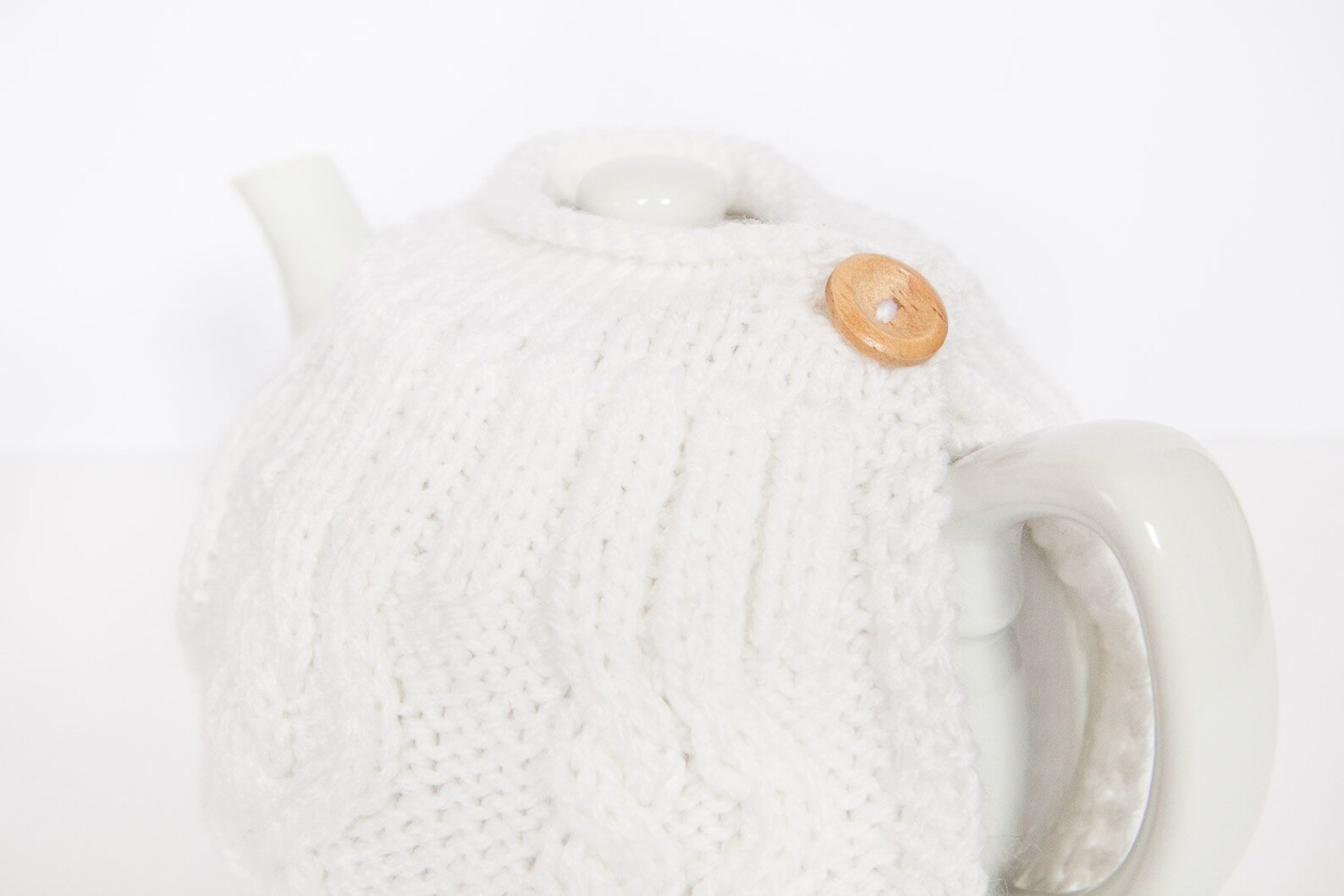 White Hand Knit Tea Cosy Teapot Cosy Wool Tea Cosy Etsy