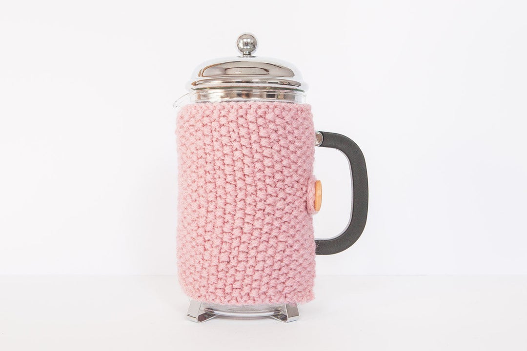 Pink Knit Coffee Cosy Cafetiere Cosy Coffee Jug Warmer French Press