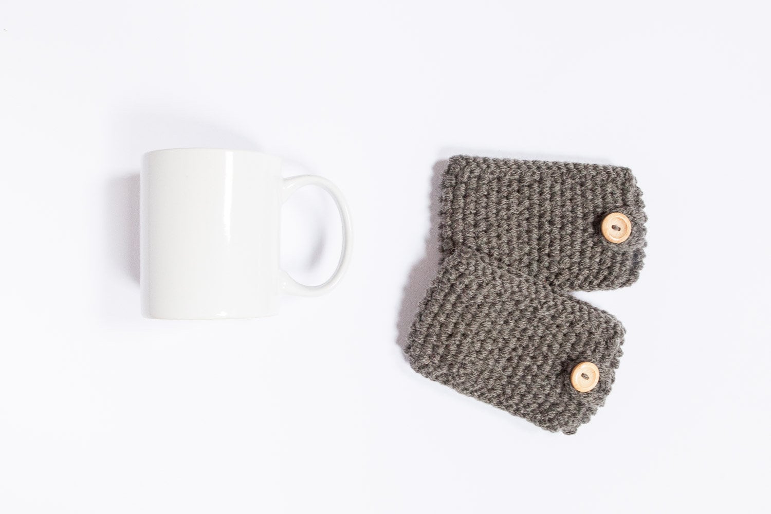 2 Coquetiers Tasse Tricoté, Coupe Confortable, Agréable Café Cosy en Gris Foncé. Café Confortable/Ca