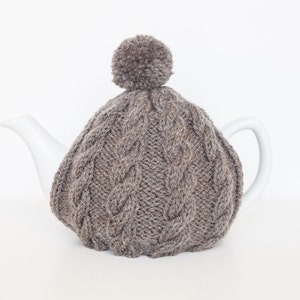 Té de punto de carbón acogedor - Té pom pom acogedor - Té de lana acogedor - Cubierta de tetera y calentador - Té vintage acogedor - tetera de punto acogedor - Pompom