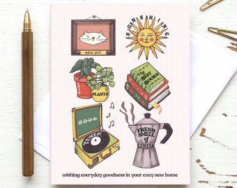 Everyday Goodness in Your Cozy New Home. Happy Housewarming Cute Card. Made in Vancouver, British Columbia, Canada