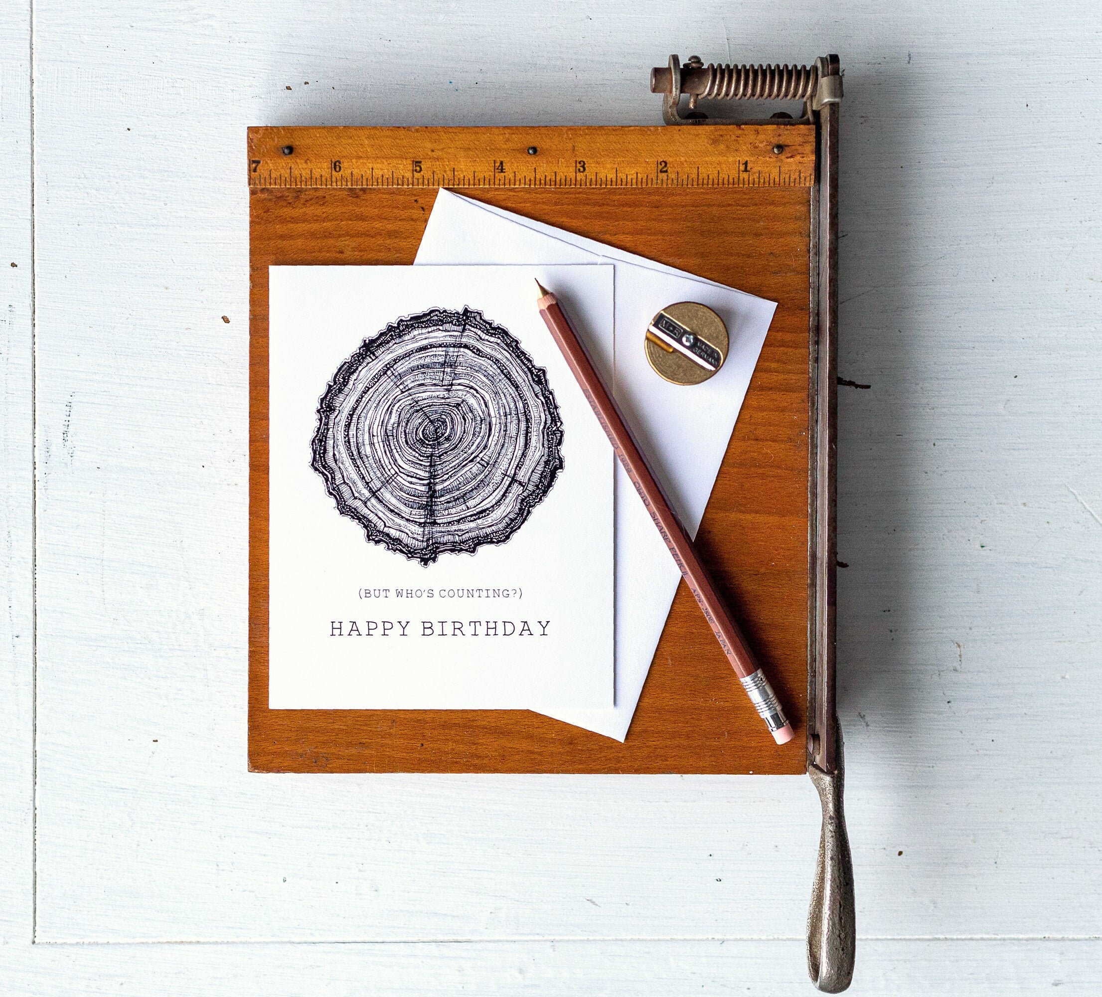 Happy Birthday Card - Who's Counting? Pacific Northwest Tree Ring…