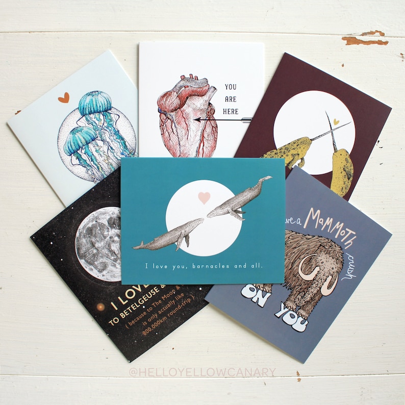 Humpback Whaley Love You Valentine/'s Anniversary Birthday Card Any Cute Occasion Barnacles and All Canada Made in British Columbia