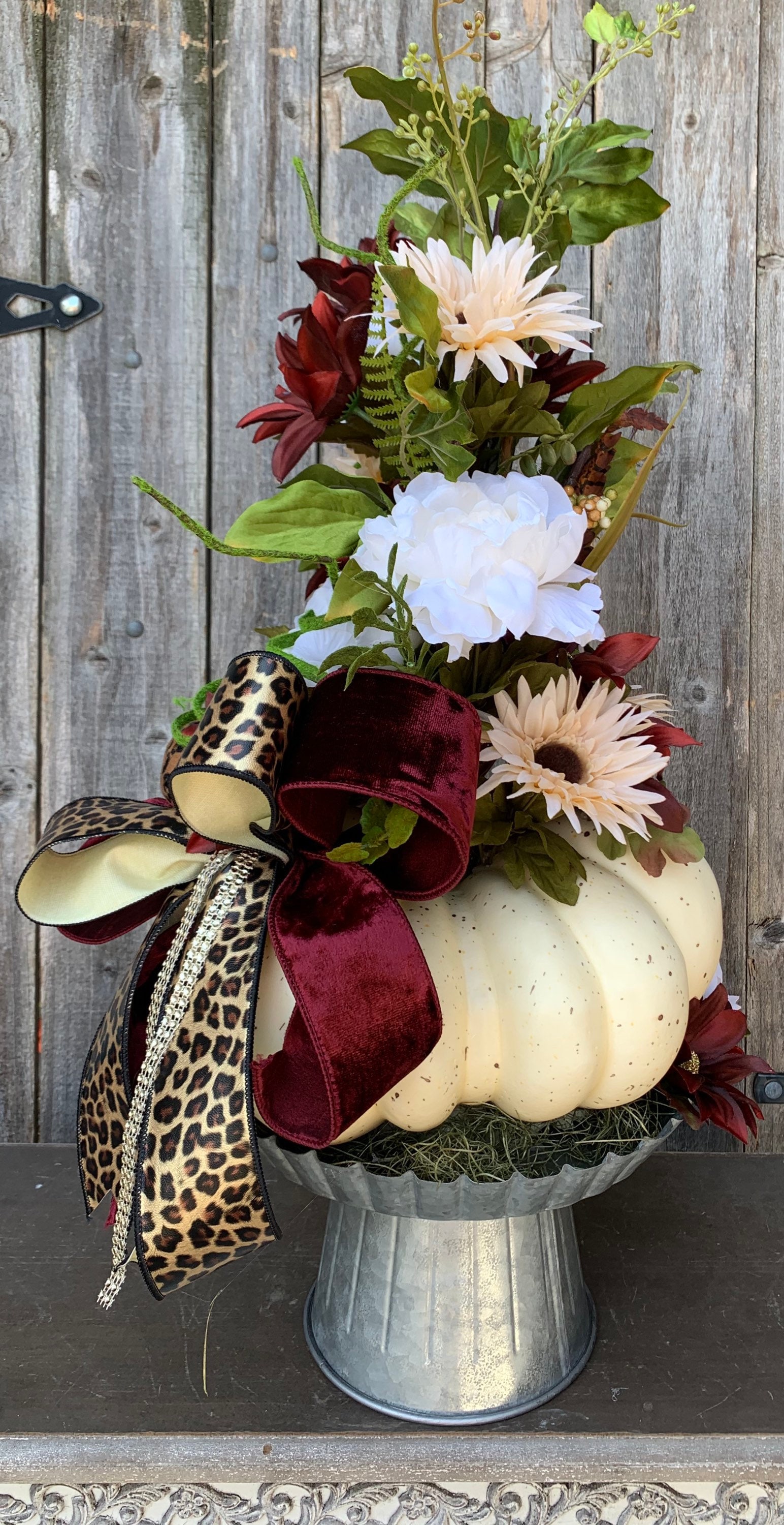 Fall Centerpiece, Fall Cheetah Centerpiece, Leopard Fall Decor, Fall
