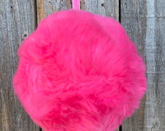 Christmas Ornament, Large Pink Pom Pom Ornament, Christmas Tree Ornament