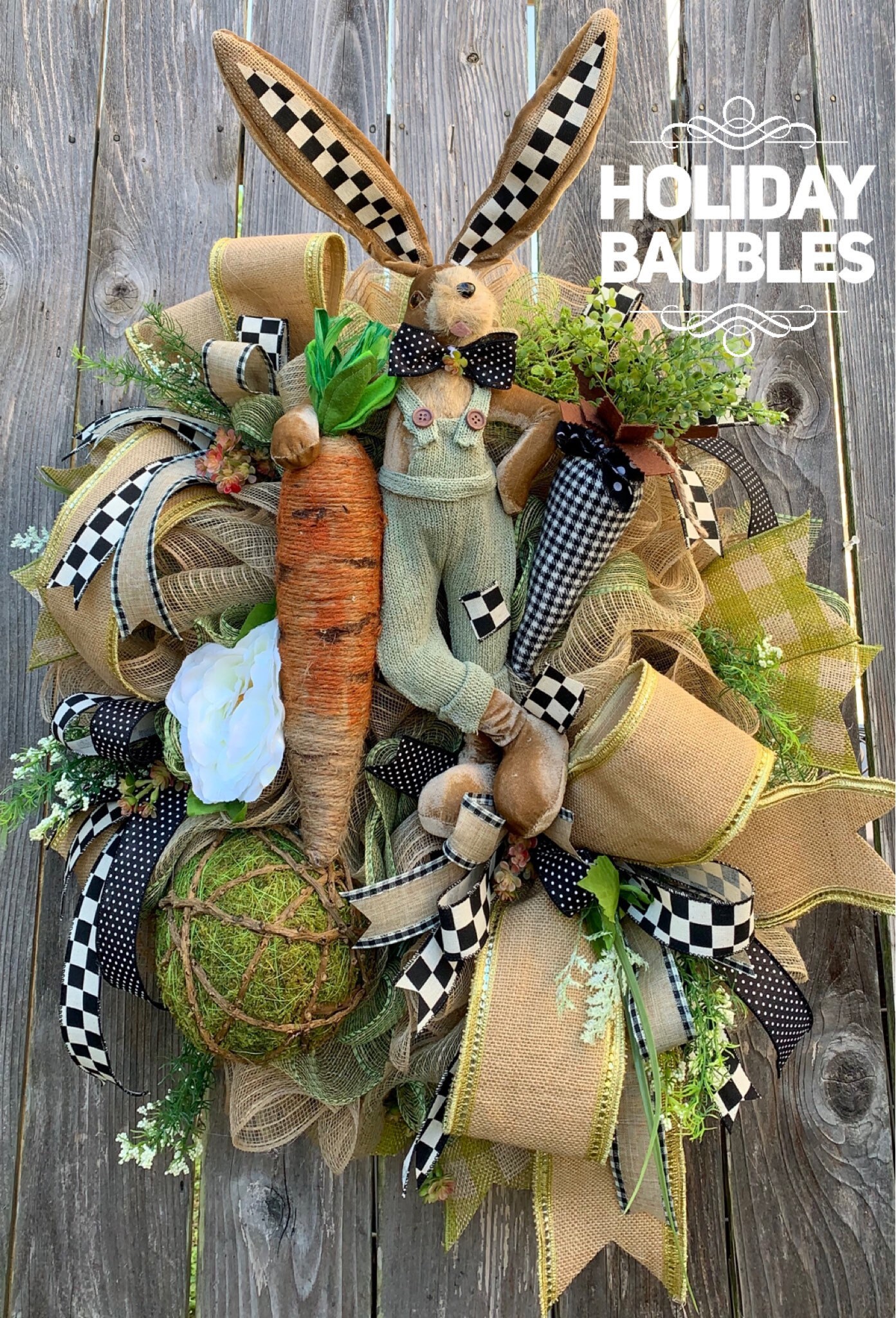 MADE TO ORDEREaster Bunny Wreath, Bunny Wreath, Bunny Decor, Natural