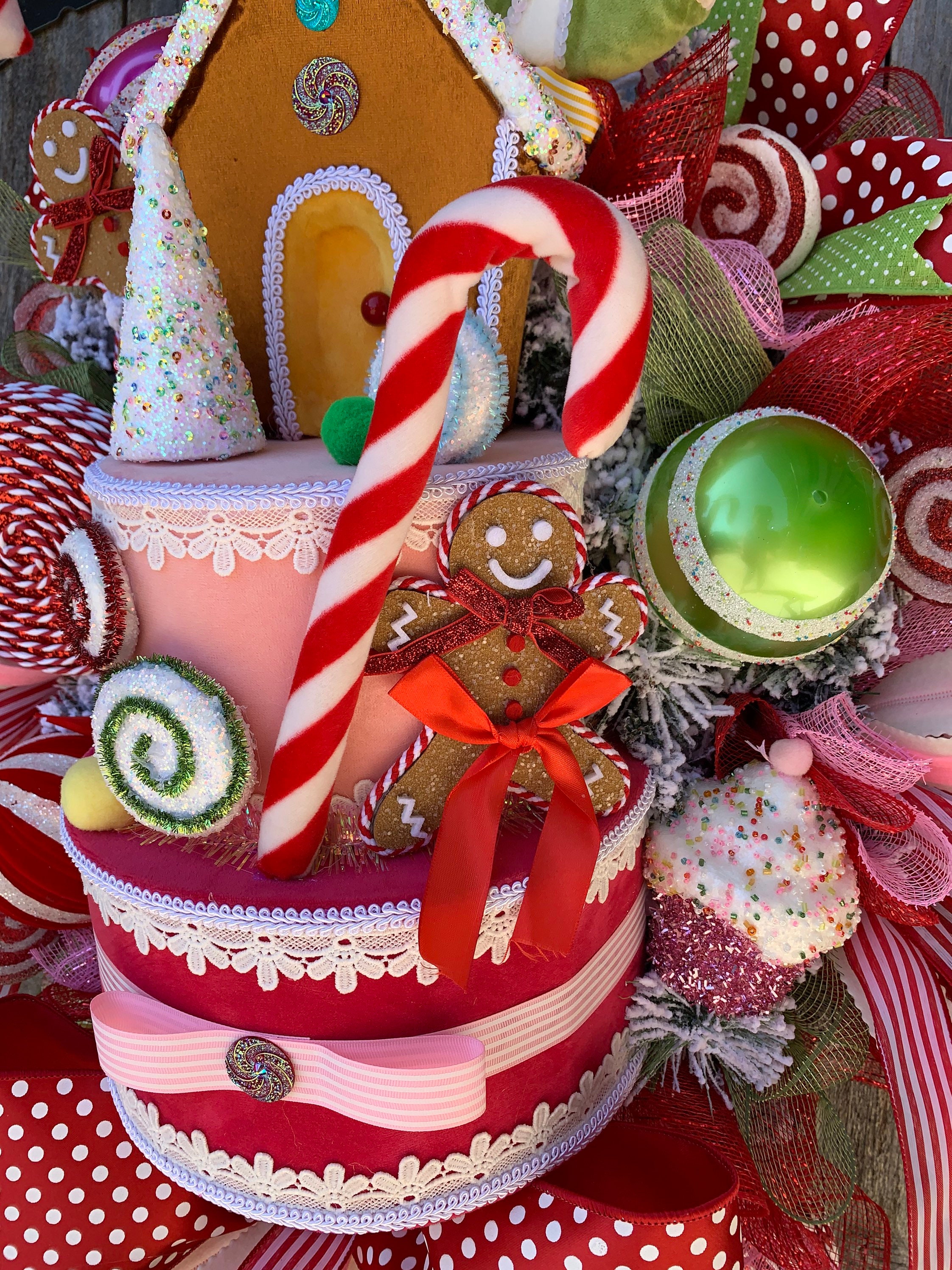 Christmas Wreath, Christmas Garland, Whimsical Christmas Wreath