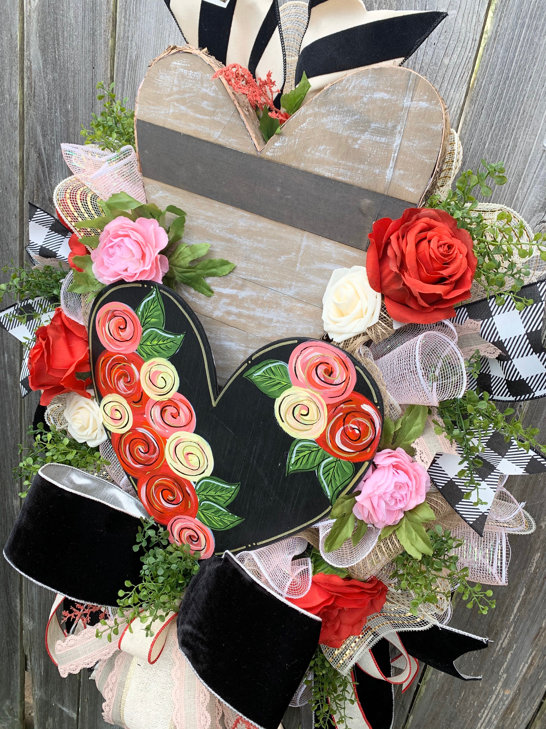 Valentines Day Wreath, Rustic Valentines Wreath, Farmhouse Valentines