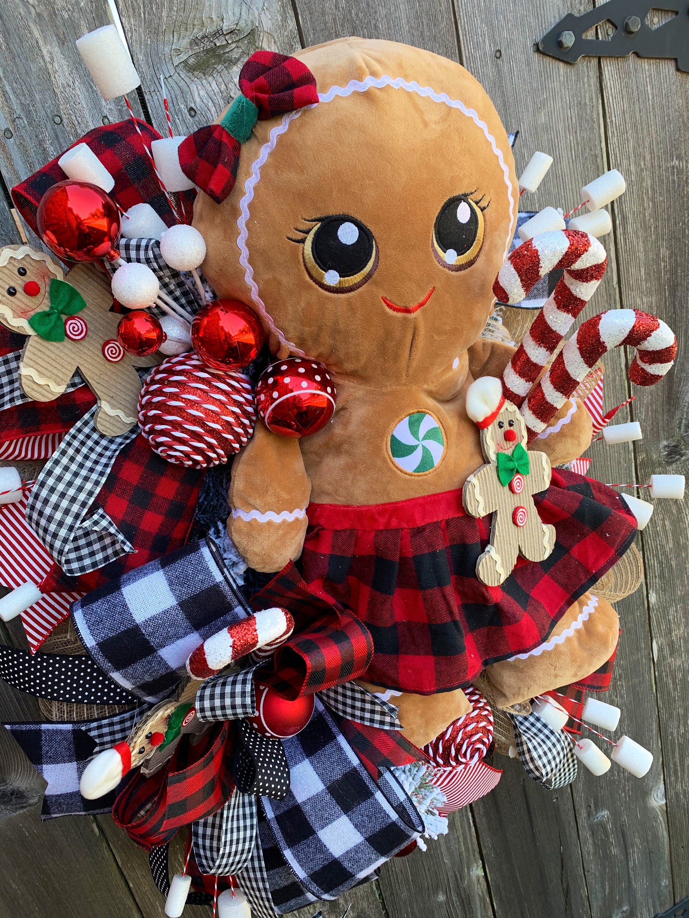 Gingerbread Man Christmas Wreath, Christmas Wreath, Ginger Wreath