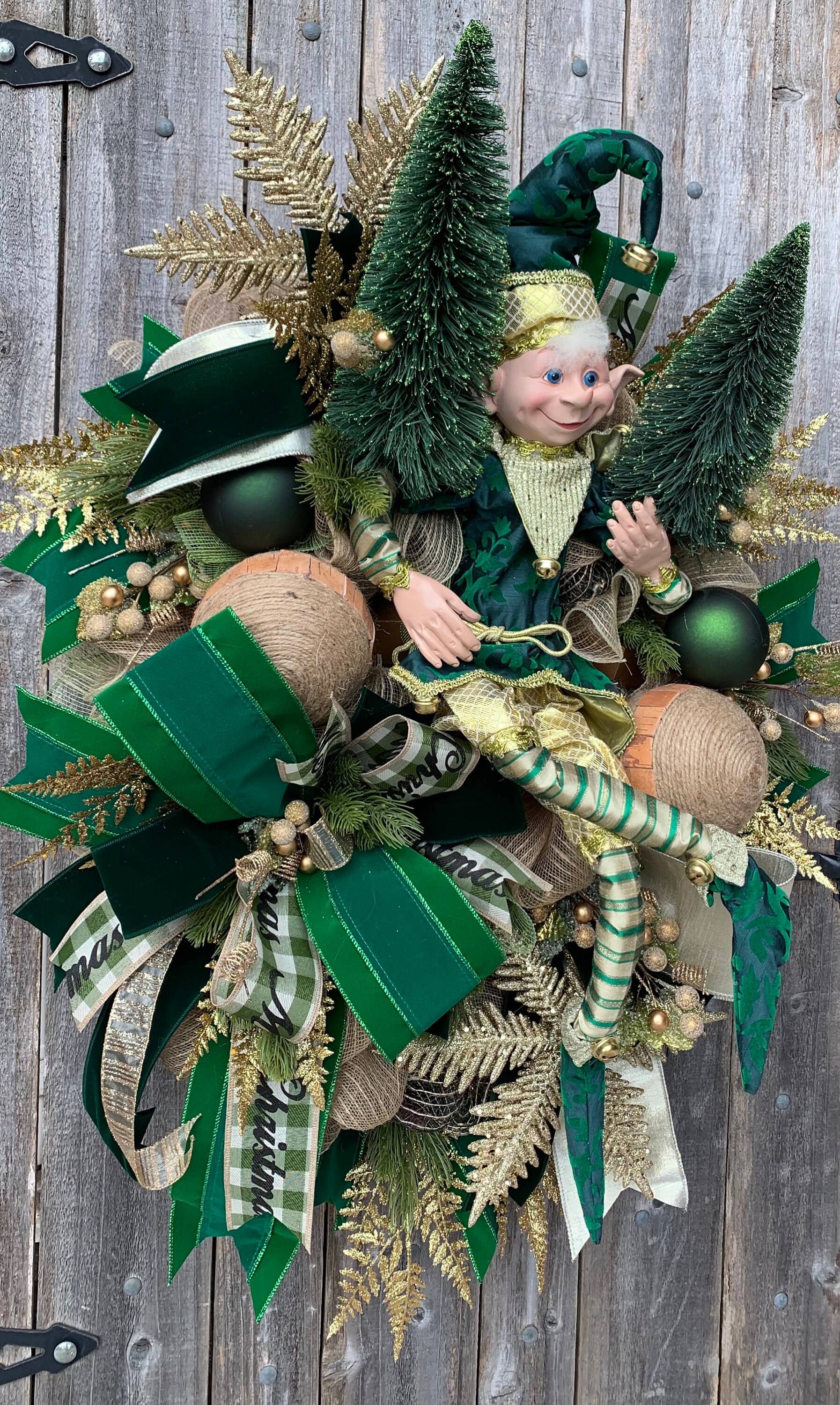 Christmas Wreath, Elegant Christmas Wreath, Elf Wreath, Elegant Elf