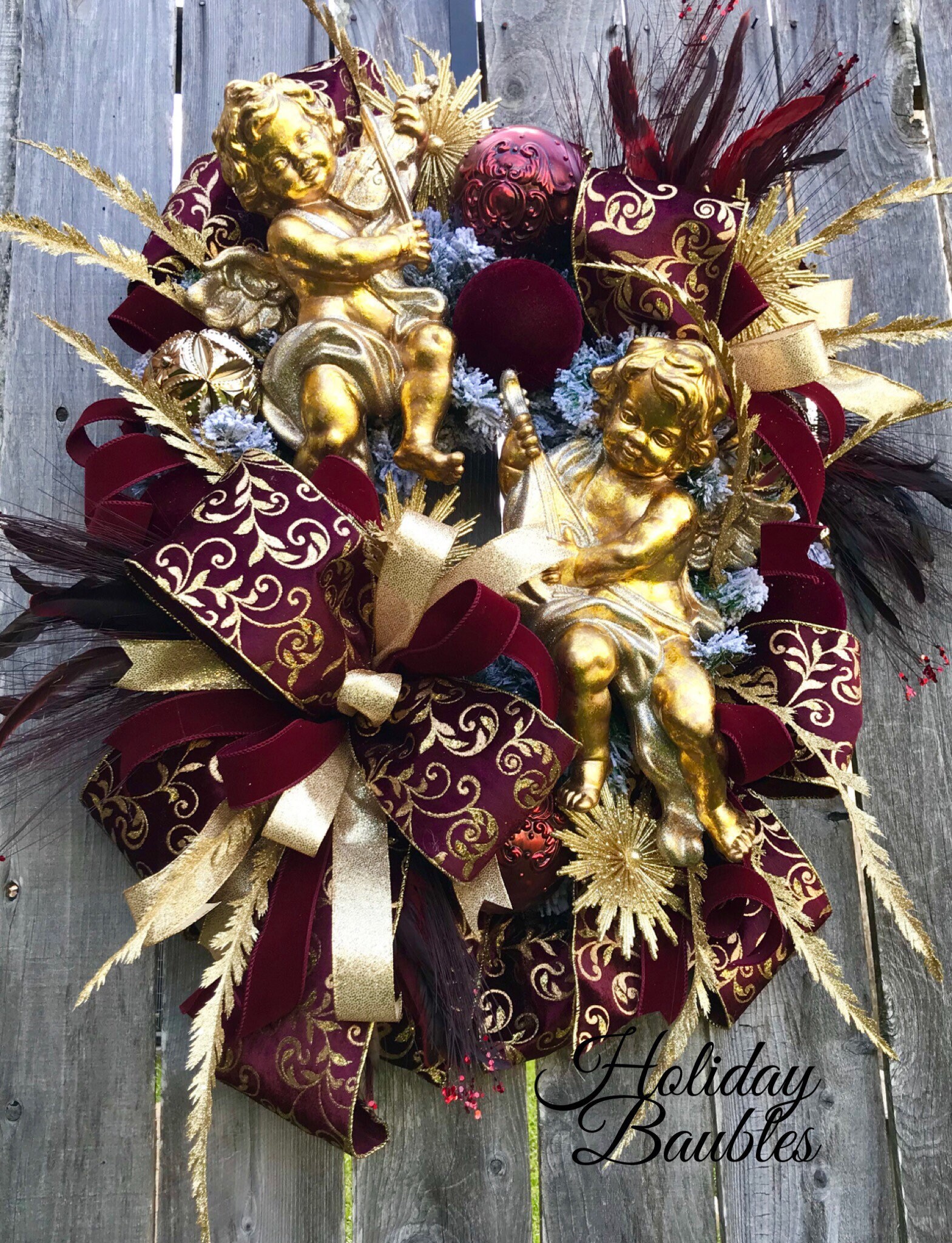 Christmas Wreath, Vintage Christmas Wreath, Elegant Christmas Wreath