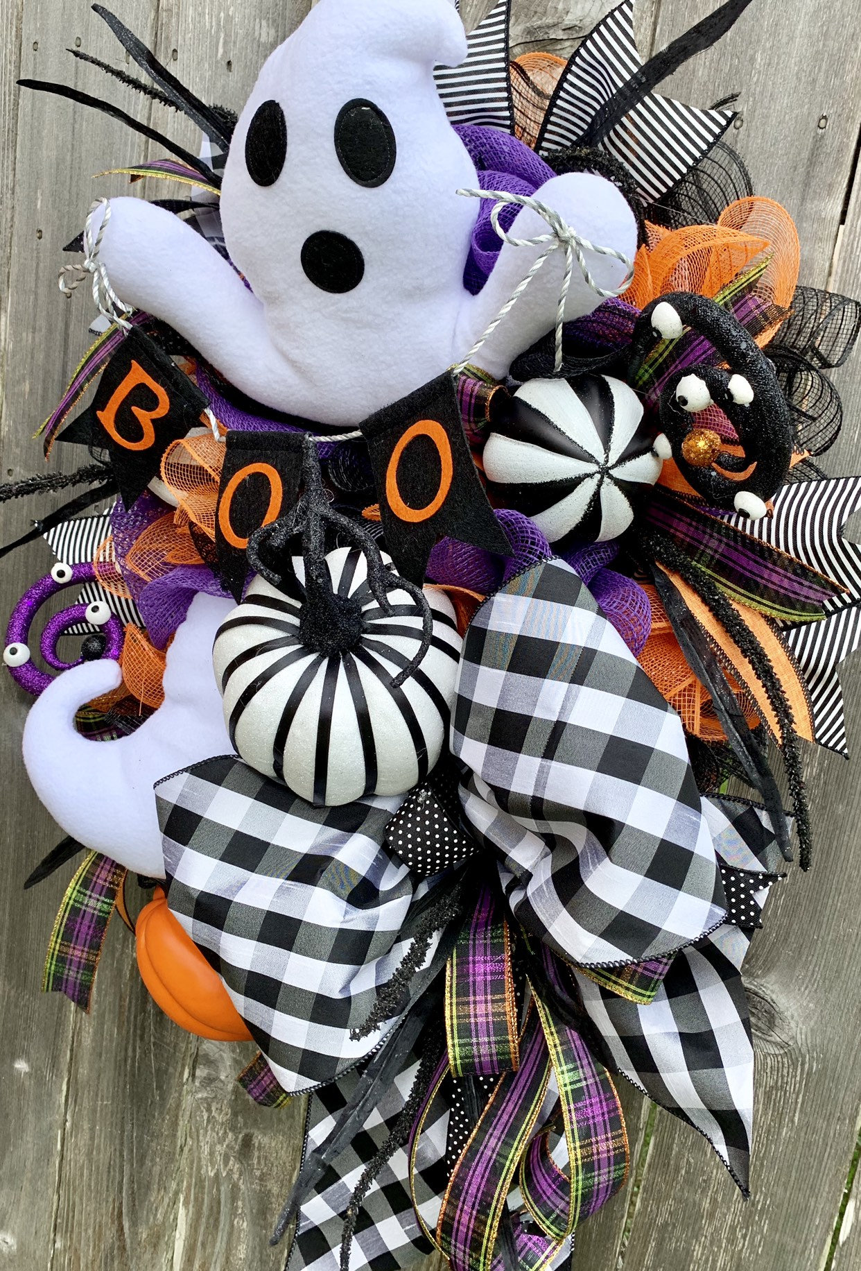 Halloween Wreath Boo Halloween Wreath Ghost Wreath Whimsical 