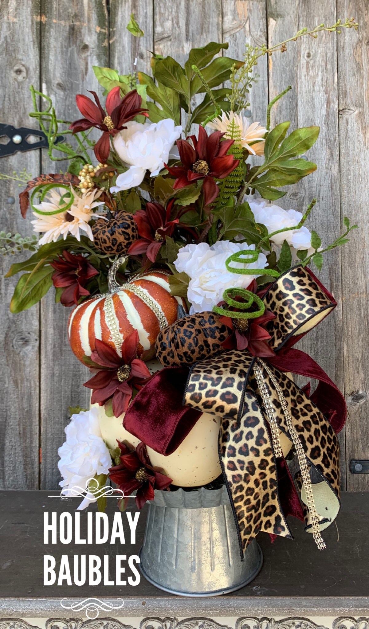 Fall Centerpiece, Fall Cheetah Centerpiece, Leopard Fall Decor, Fall