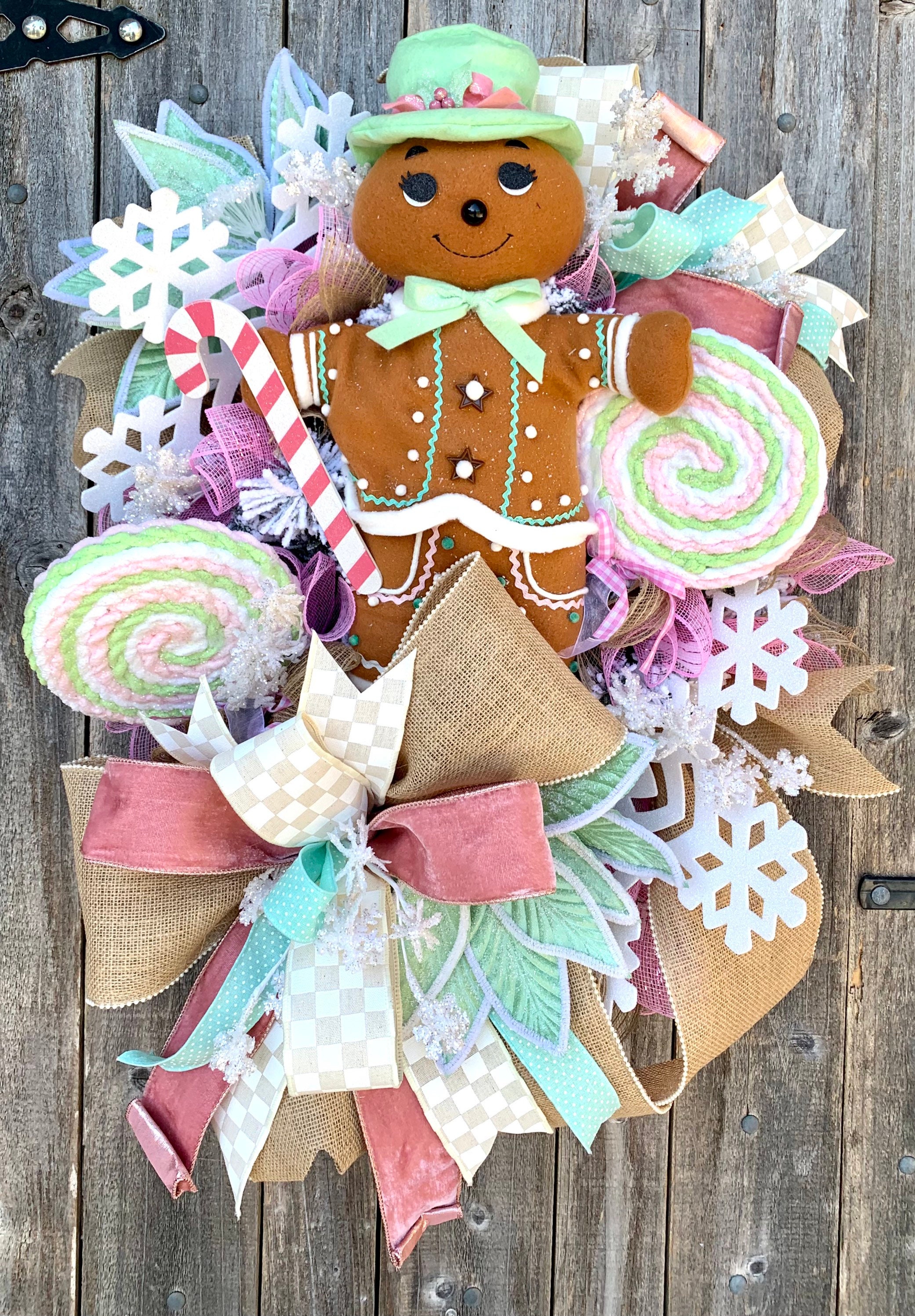 Christmas Wreath, Gingerbread Man Wreath, Christmas Sweets Wreath