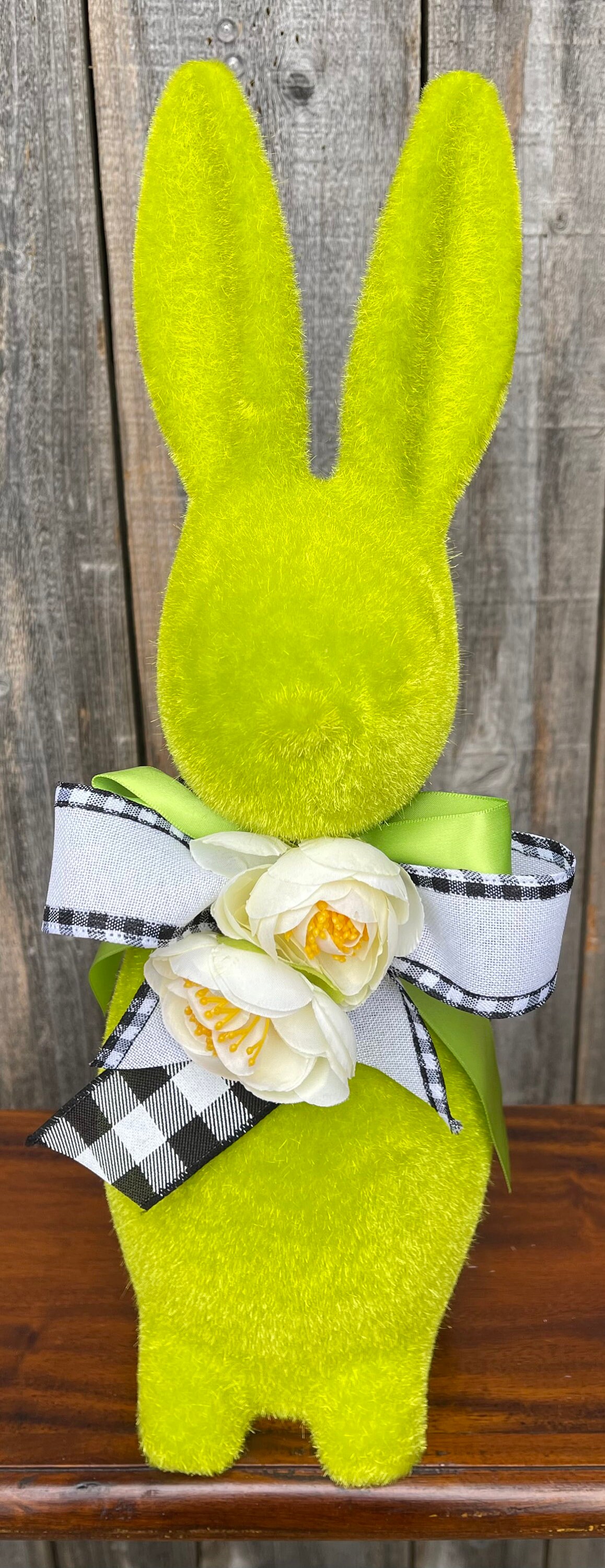 Flocked Bunny Centerpiece, Flocked Bunny, Spring Decor, Easter Decor