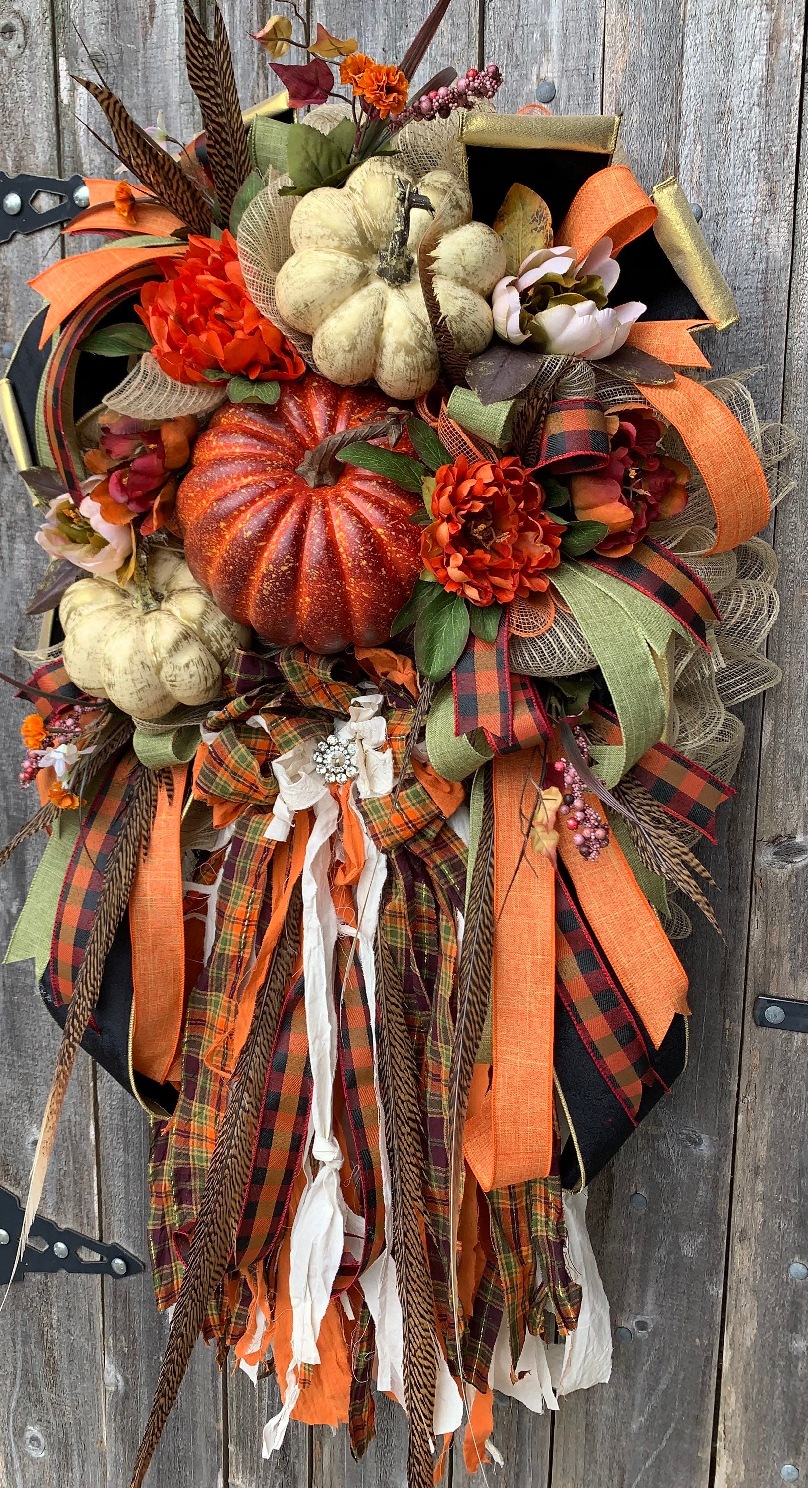 RESERVED FOR Alicia~Fall Wreath, Fall Rag Bow Wreath, Autumn Wreath ...