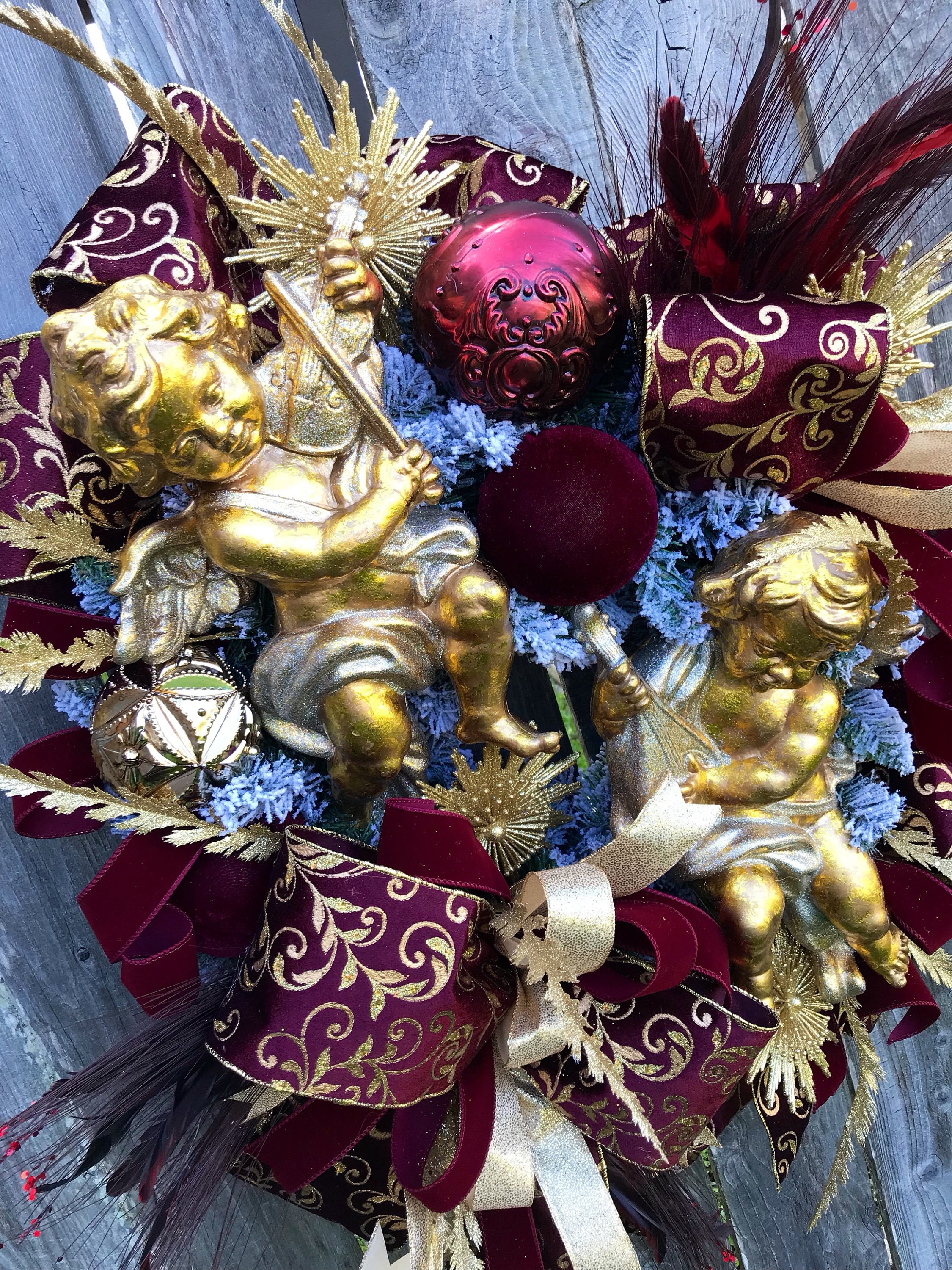 Christmas Wreath, Vintage Christmas Wreath, Elegant Christmas Wreath