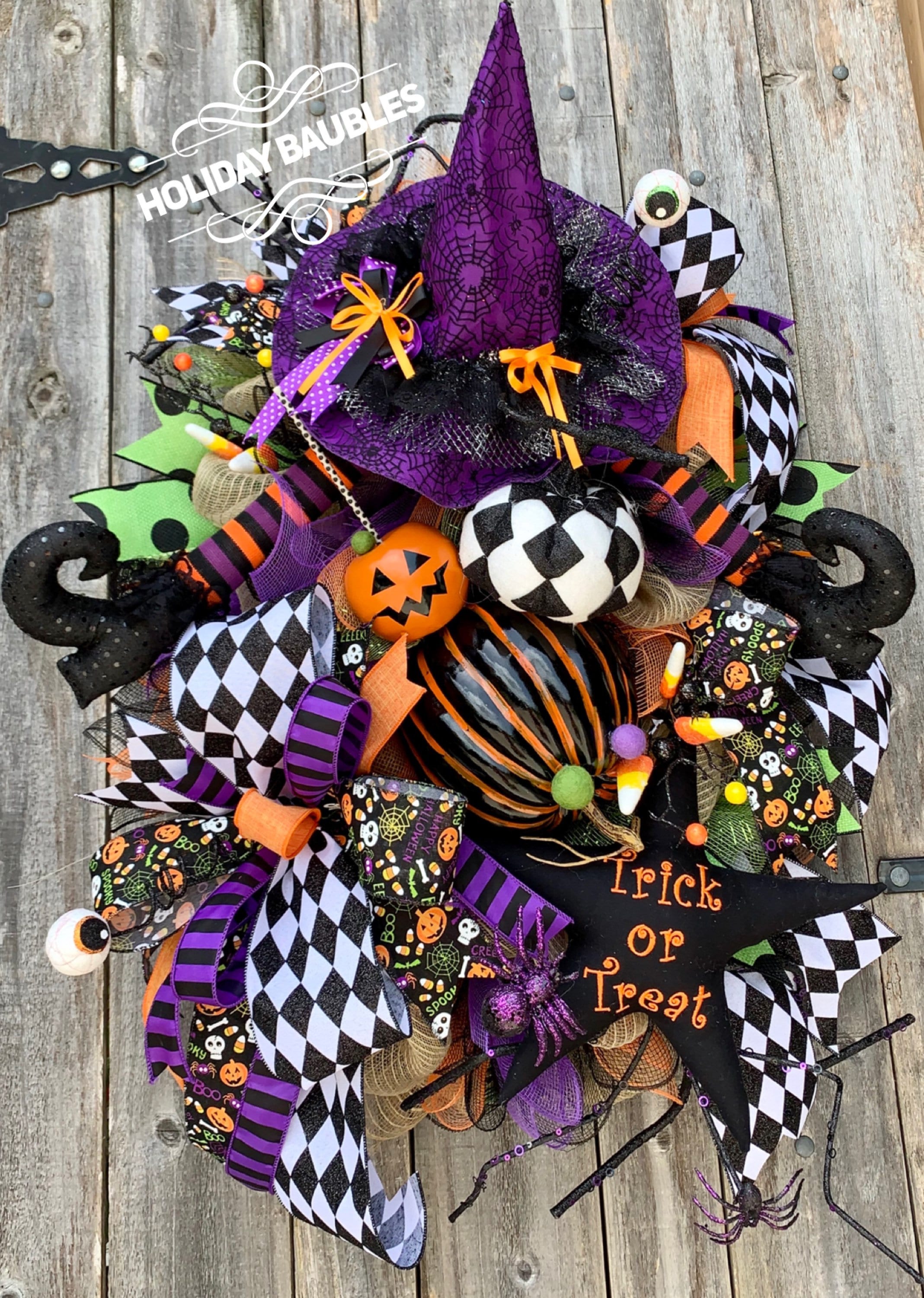 Halloween Wreath, Witch Wreath, Whimsical Witch Wreath, Halloween Witch